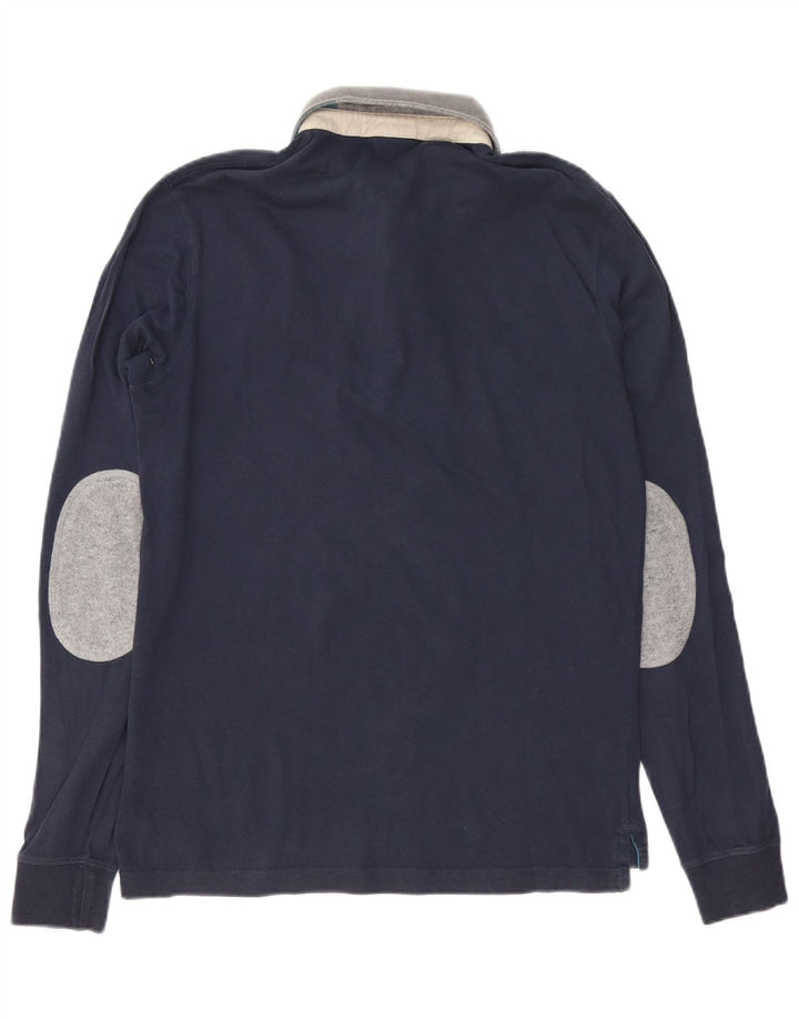 Fred Mello Polo de Rugby Graphique à Manches Longues Homme Bleu Marine Moyen