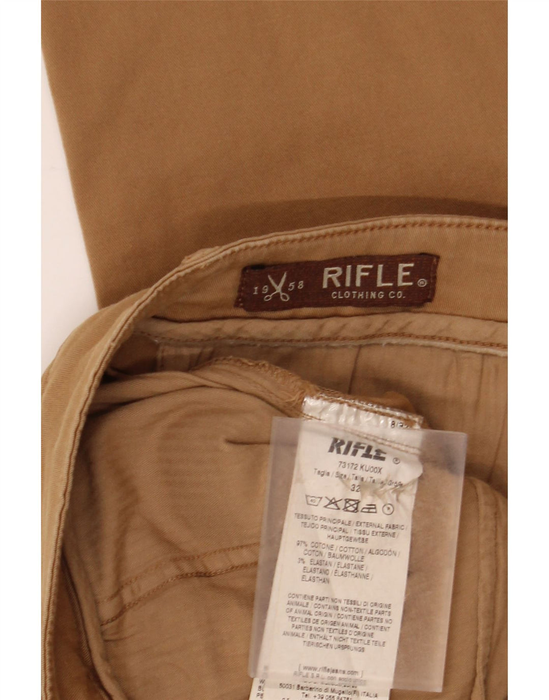 RIFLE Pantalon Chino Slim Homme W32 L30 Coton Beige