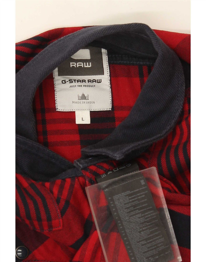 G-Star Chemise en flanelle pour hommes, grand carreaux rouges en coton
