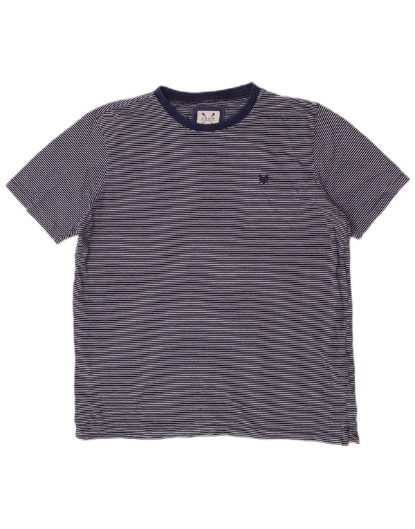 Crew Clothing T-Shirt Homme Top XL Bleu Rayé Coton