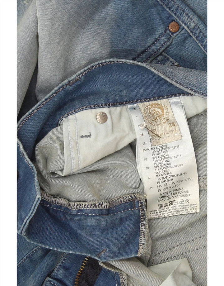 Diesel Femme Grupee Jean Slim En Détresse W28 L32 Bleu Coton