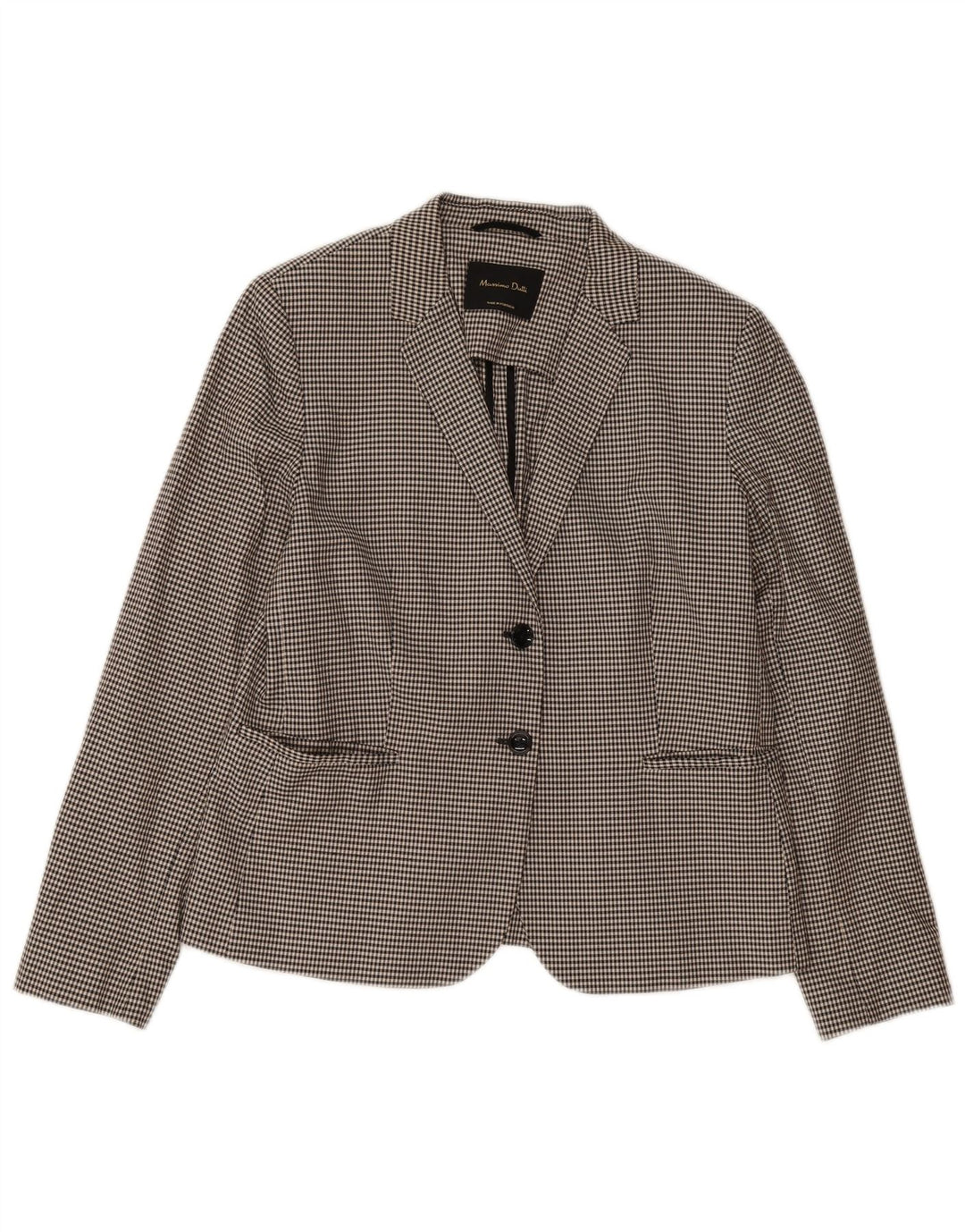 Massimo Dutti Veste Blazer 2 Boutons Femme EU 44 XL Pied-de-Poule Noir