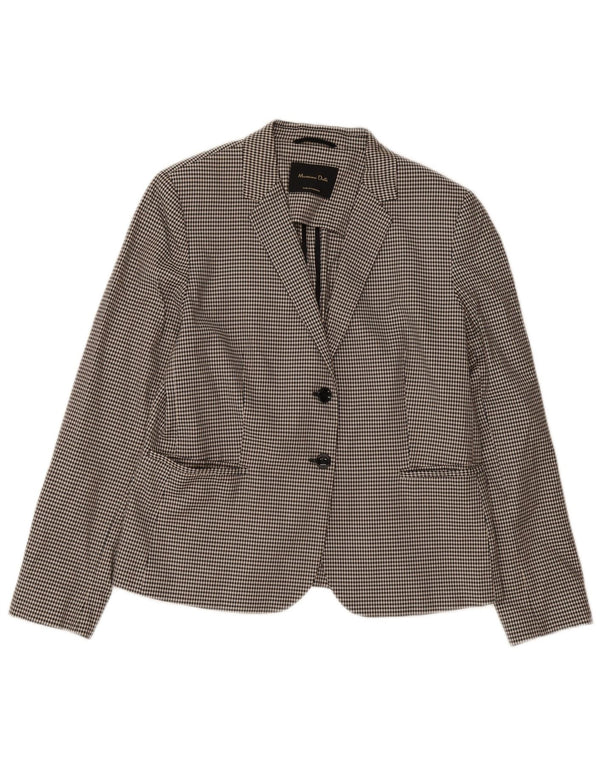 Massimo Dutti Veste Blazer 2 Boutons Femme EU 44 XL Pied-de-Poule Noir