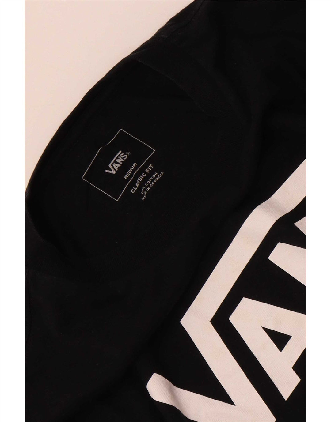 Vans Haut graphique à manches longues pour homme Coupe classique en coton noir moyen