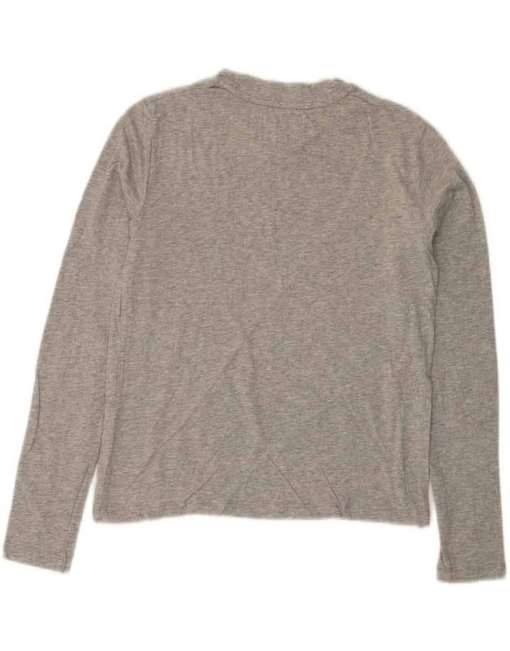 CALVIN KLEIN JEANS Haut graphique à manches longues pour femme UK 6 XS Gris moucheté