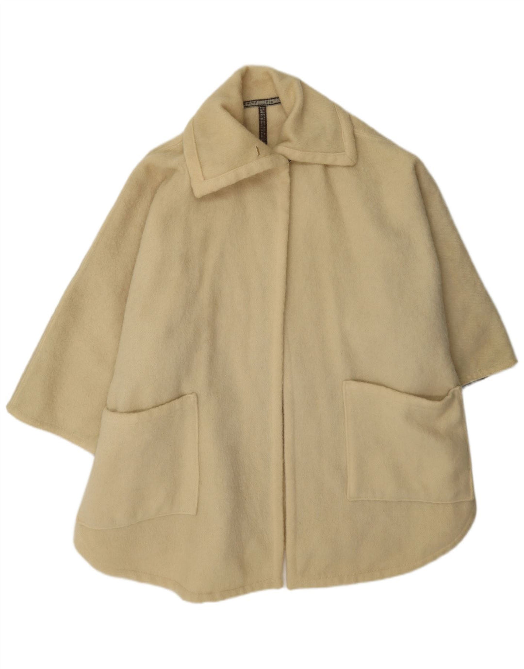 vintage Femme Manteau Cape Oversize IT 44 Laine Beige Moyen
