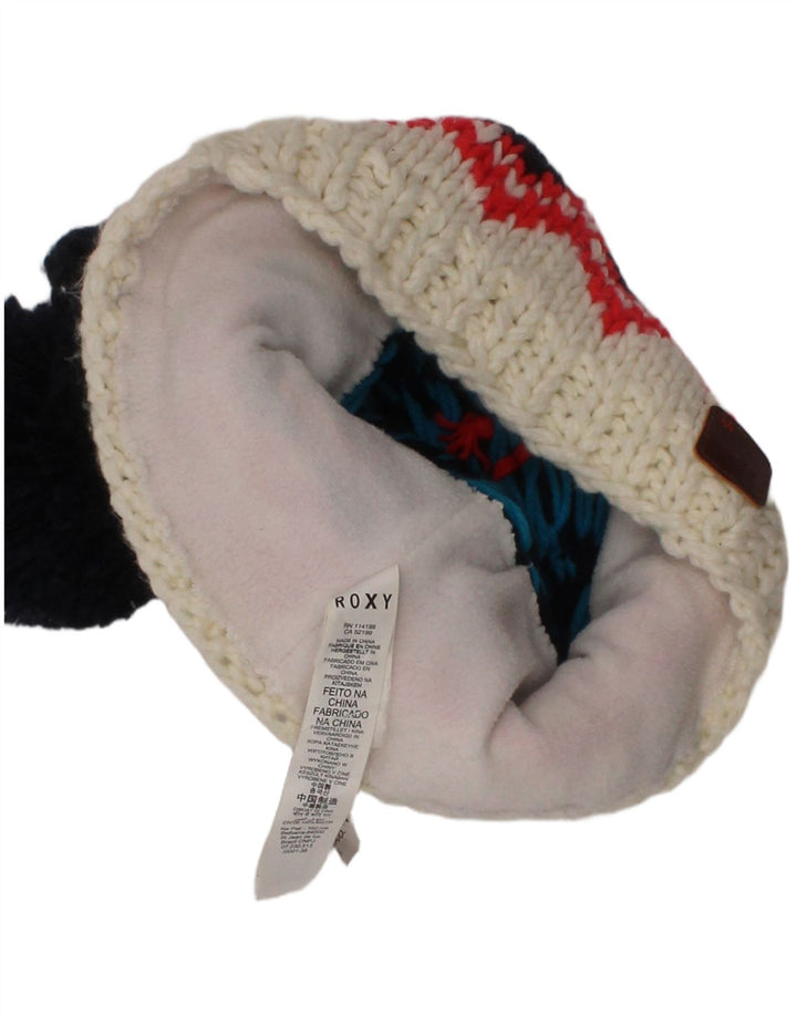 Roxy Bonnet tricoté pour femme Taille unique Bleu marine Fair Isle Polyester Hiver