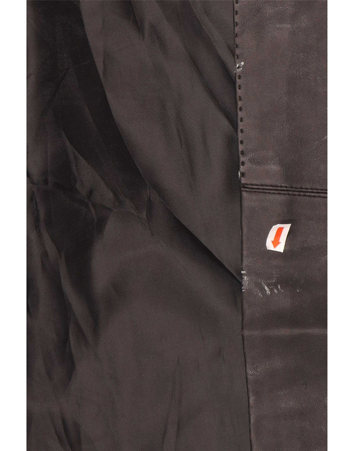 Hugo Boss Veste blazer en cuir à 4 boutons pour homme UK 44 2XL Noir