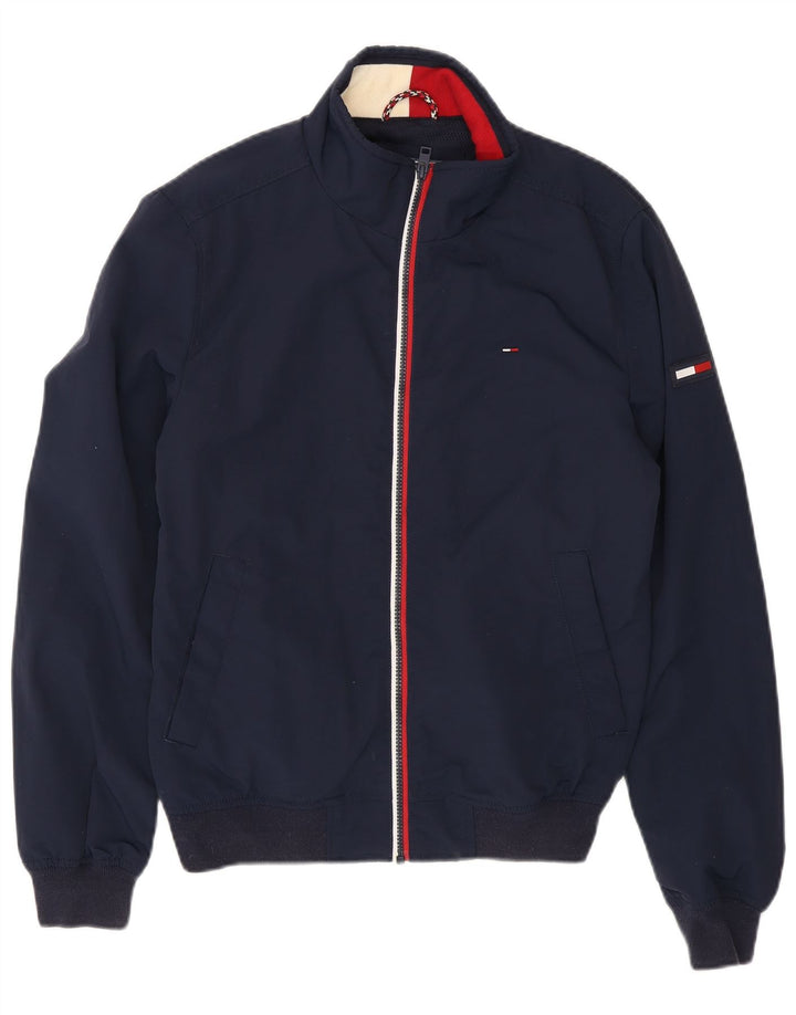 Tommy Hilfiger Veste Bomber Homme UK 36 Petit Bleu Marine Polyamide