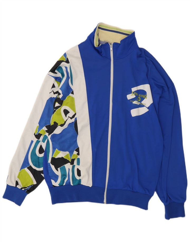 SPALDING Veste de Survêtement Graphique pour Homme Grand Bleu Colorblock