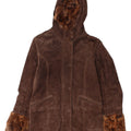 Conbipel Manteau à capuche en daim pour femme IT 44 Cuir marron moyen
