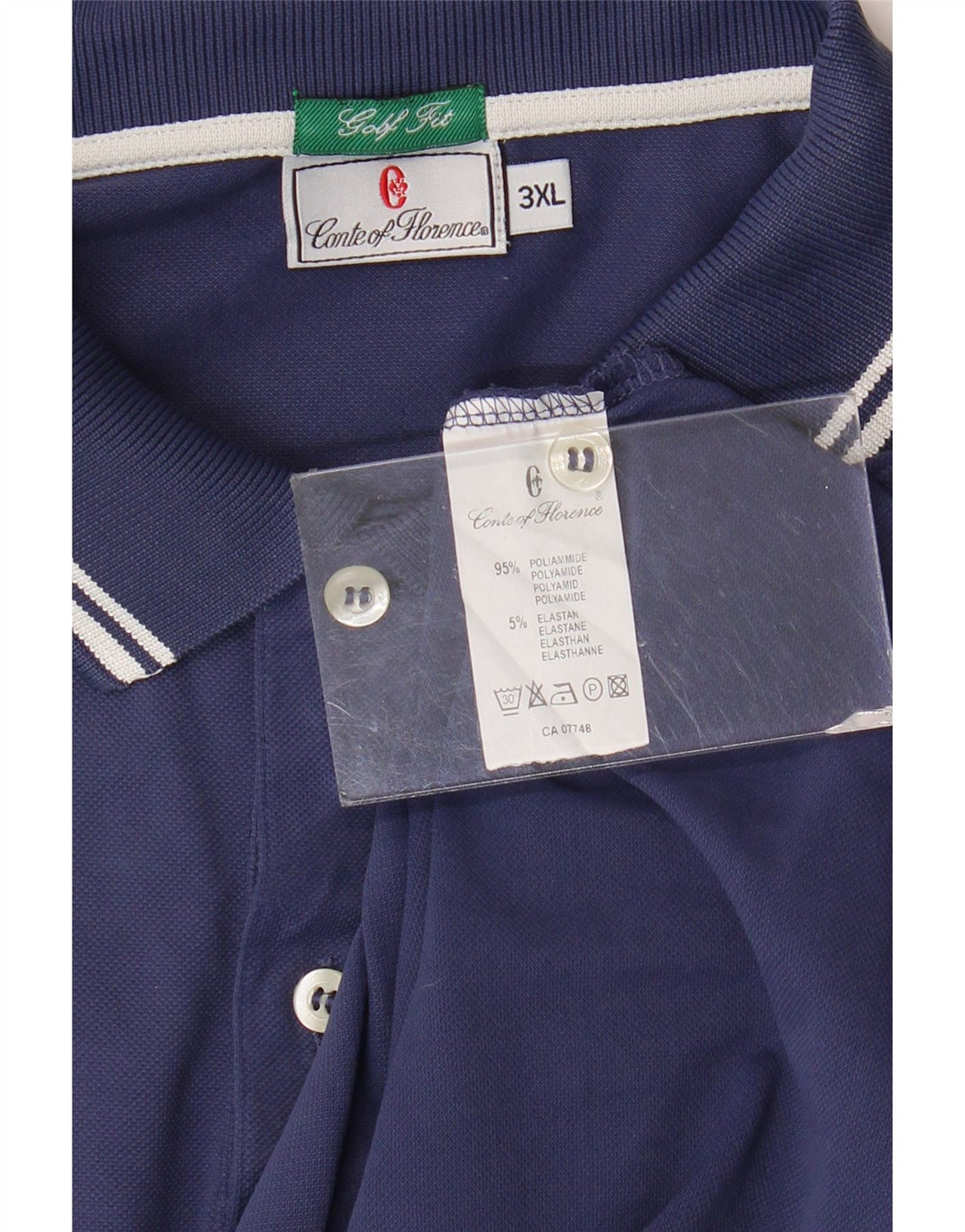 CONTE OF FLORENCE Polo Homme 3XL Bleu Marine Polyamide