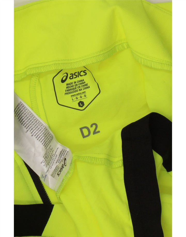 Asics Veste de survêtement sans manches pour homme Large Vert Colorblock