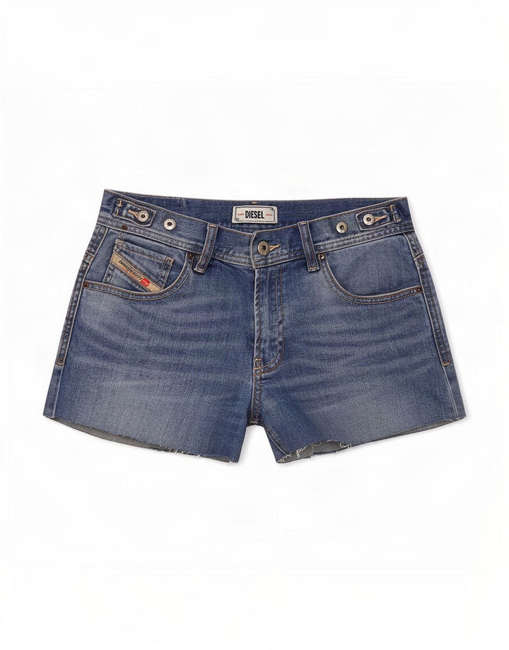 Diesel Short En Jean Femme Petit W26 Bleu Coton