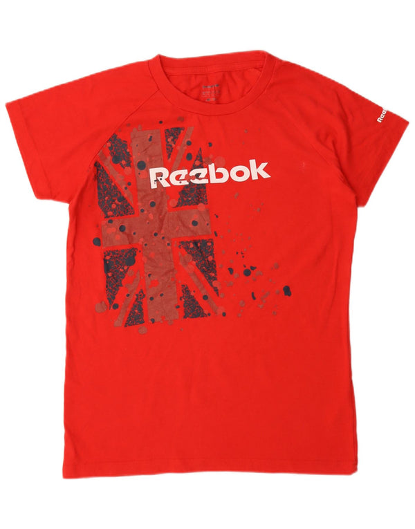 Reebok T-Shirt Graphique Femme UK 18 XL Rouge Coton