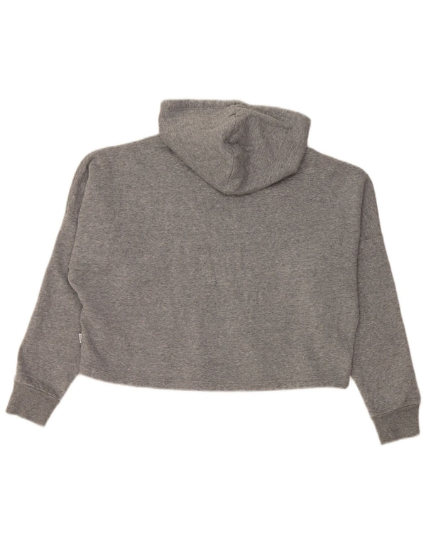 Puma Pull à capuche surdimensionné court graphique pour fille 11-12 ans Gris Coton