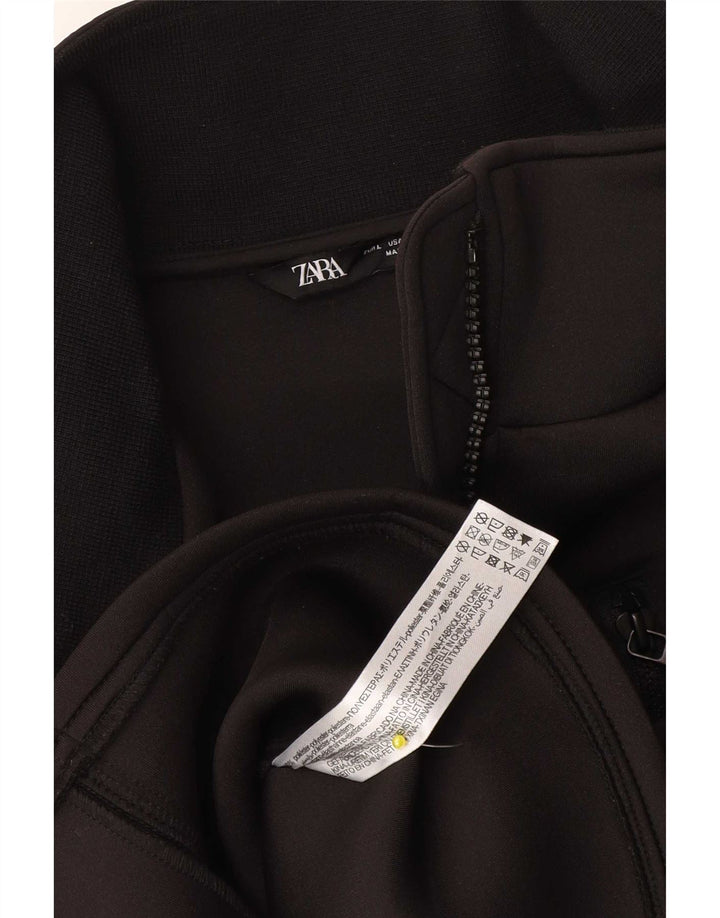 Zara Womens Bomber Jacket UK 14 Grand Noir Polyester