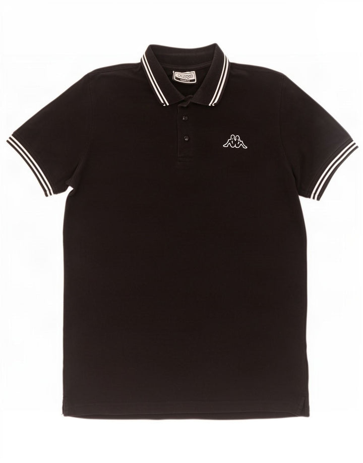 Kappa Polo Homme Large Noir Rayé Coton