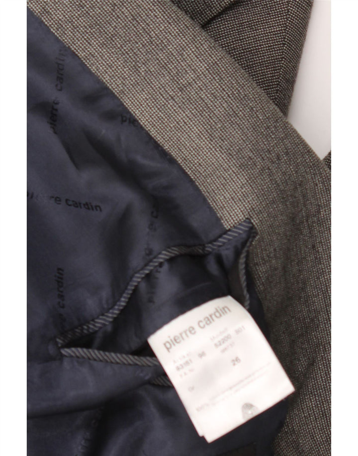 PIERRE CARDIN Veste Blazer 2 Boutons Homme UK 40 Grande Laine Vierge Grise