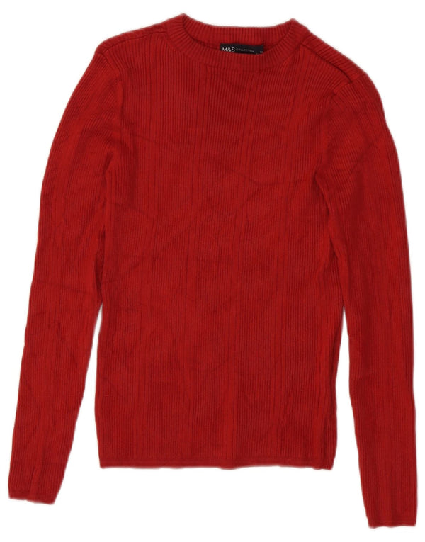 Marks & Spencer Pull col bateau pour femme UK 8 Small Viscose bordeaux