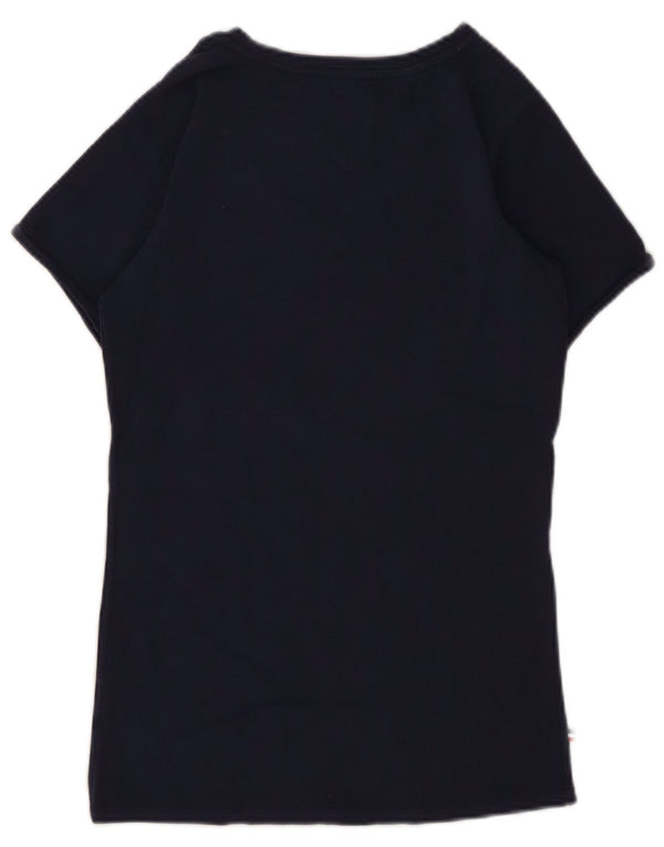 TOMMY HILFIGER T-Shirt Femme Top UK 10 Small Bleu Marine