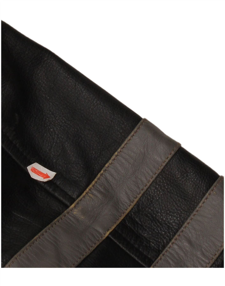 veste en cuir militaire vintage pour homme UK 40 Grand cuir noir