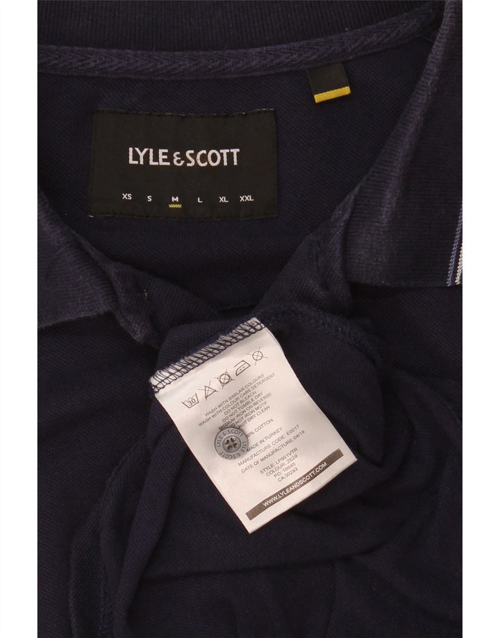 Lyle & Scott Polo à Manches Longues Homme Bleu Marine Moyen Coton