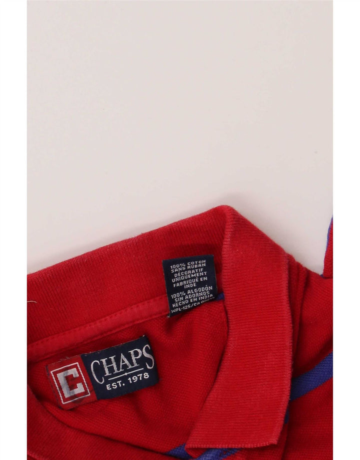Polo Homme Chaps Coton Rayé Rouge Moyen