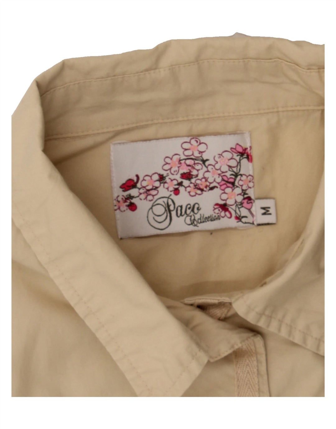PACO Womens Military Jacket UK 14 Medium Beige Cotton Vintage Paco and Second-Hand Paco from Messina Hembry 