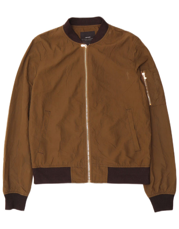Zara Veste bomber surdimensionnée pour femme UK 6 XS Marron