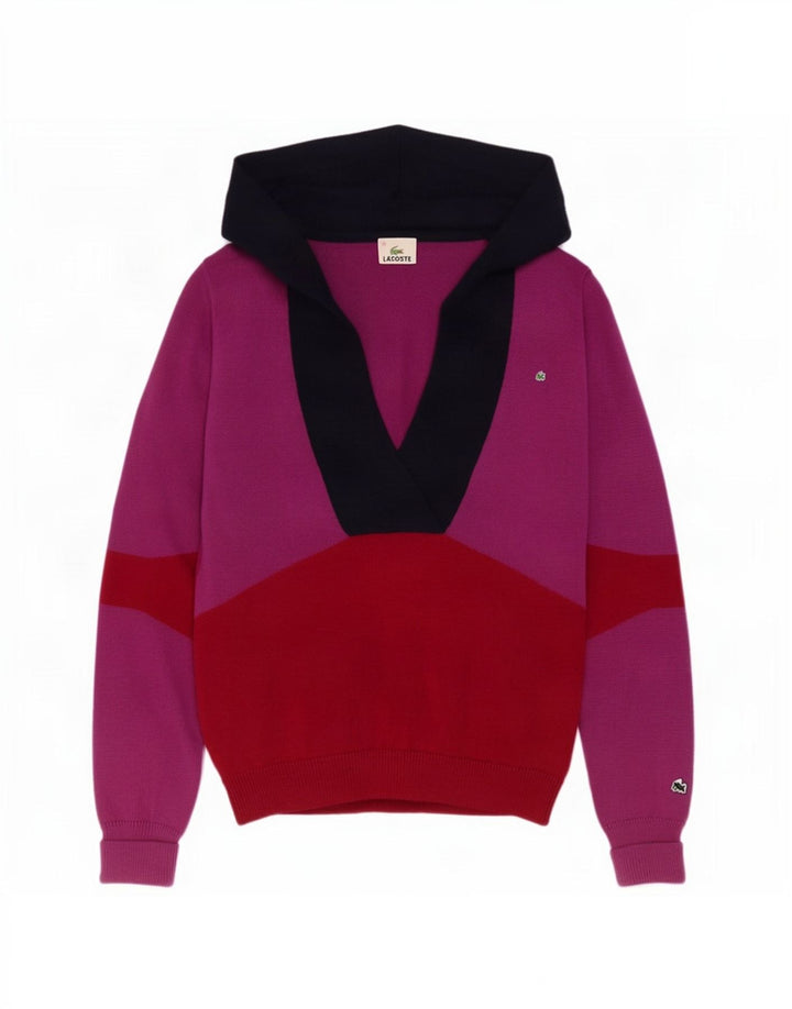 Lacoste Pull col V femme taille 40 moyen multicolore