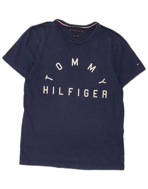 Tommy Hilfiger T-Shirt Graphique Homme Bleu Marine Moyen Coton