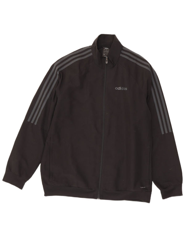 Adidas Hommes Climalite Survêtement Top Veste Grand Noir Polyester