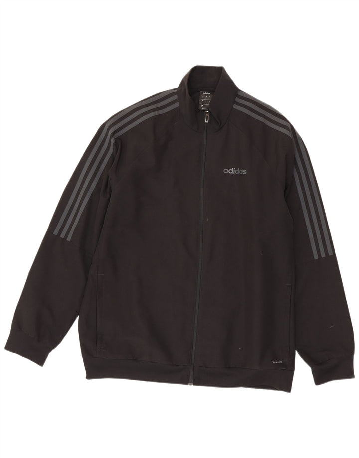 Adidas Hommes Climalite Survêtement Top Veste Grand Noir Polyester