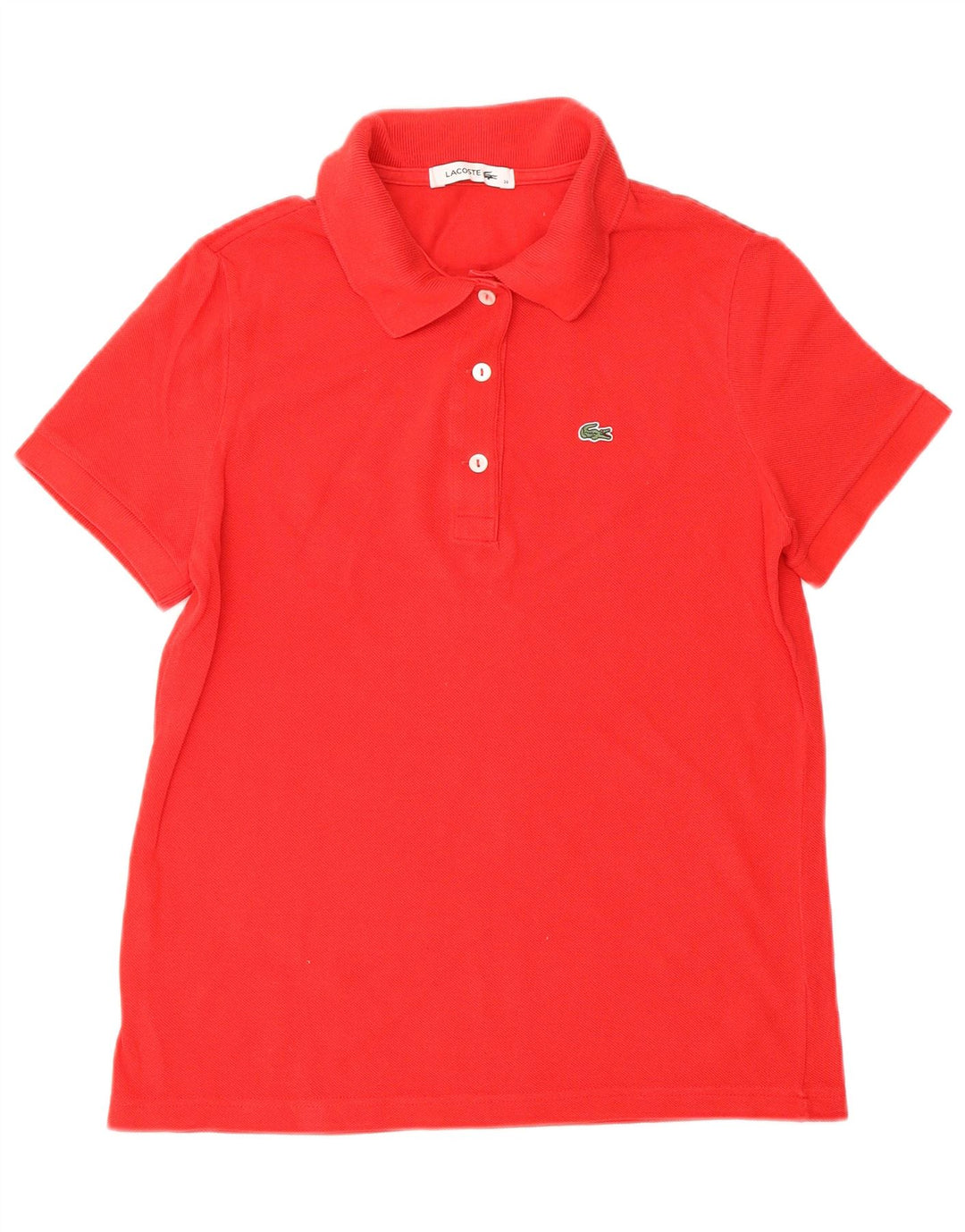 LACOSTE Polo Femme Taille 38 Coton Rouge Moyen