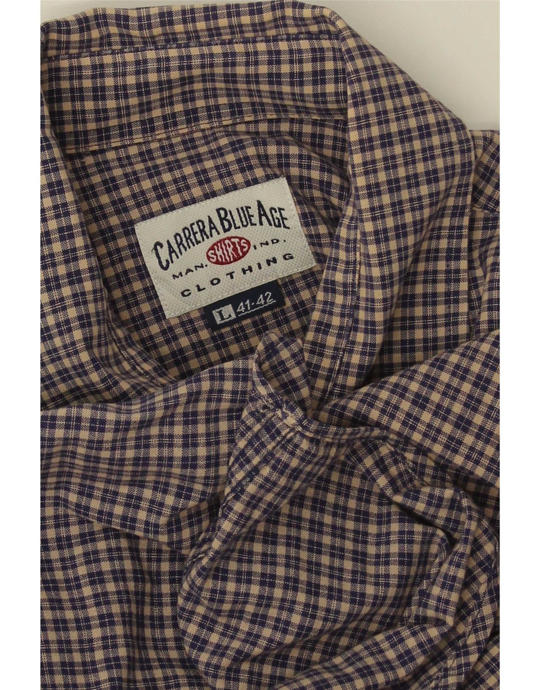 Carrera Chemise en flanelle pour homme Taille 41/42 Grand carreaux bleu marine