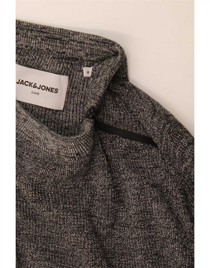Jack & Jones Pull coupe classique à col zippé pour homme, petit gris moucheté