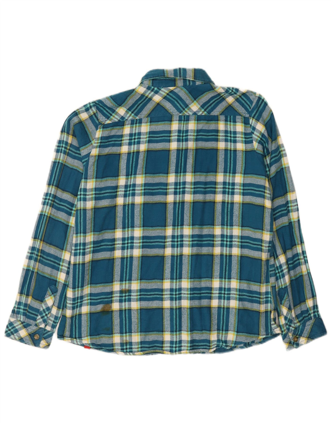 Dickies Chemise en flanelle pour femme UK 14 Bleu moyen en coton à carreaux