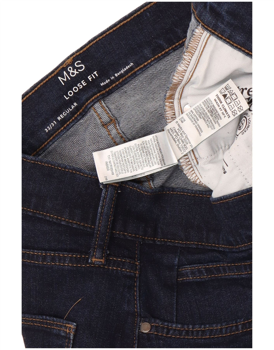 Marks & Spencer Jean ample homme W32 L27 bleu marine coton