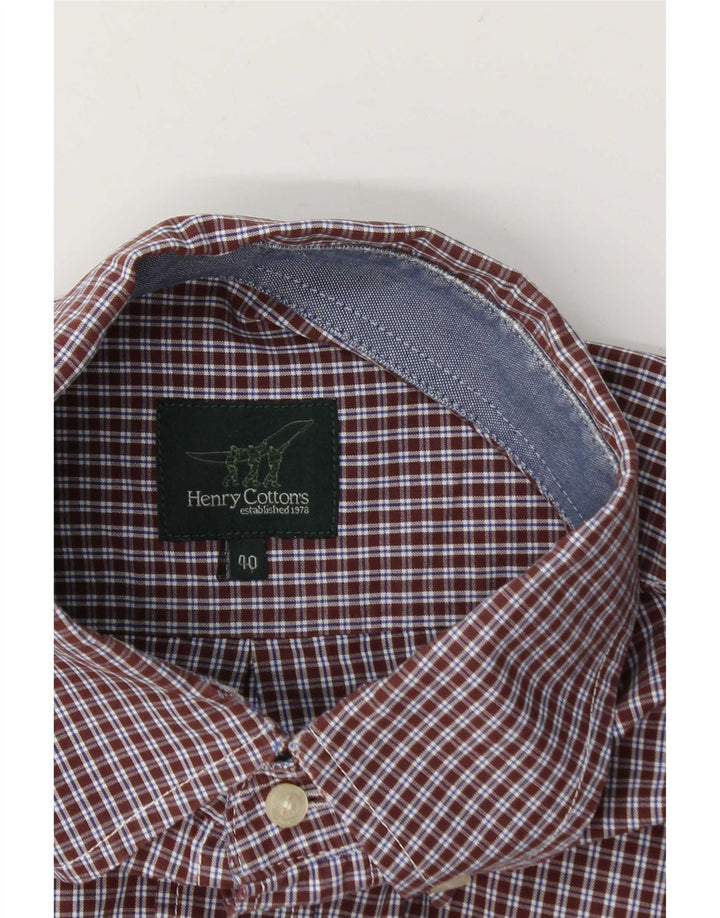 Henry Cottons Chemise à manches courtes pour homme Taille 40 Marron moyen à carreaux