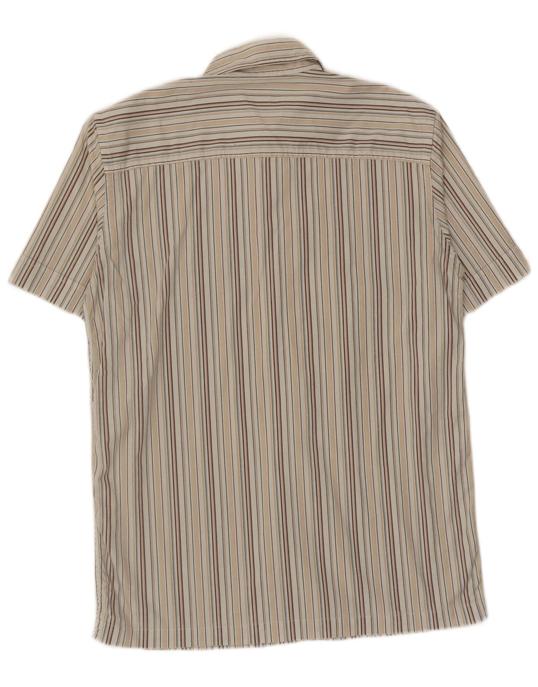 Trussardi Jeans Chemise à Manches Courtes Homme Rayé Beige Moyen