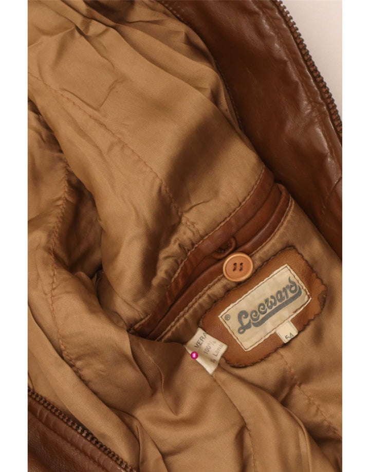 veste en cuir homme vintage IT 54 XL Marron