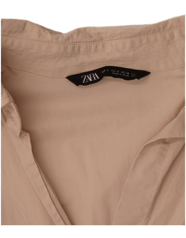 Zara Chemise surdimensionnée pour femme UK 10 Small Beige