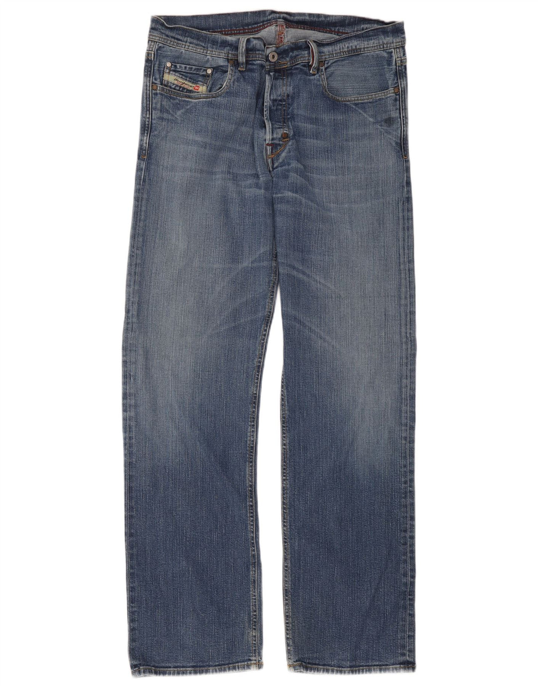 Diesel Jean Droit Homme W36 L32 Bleu Coton