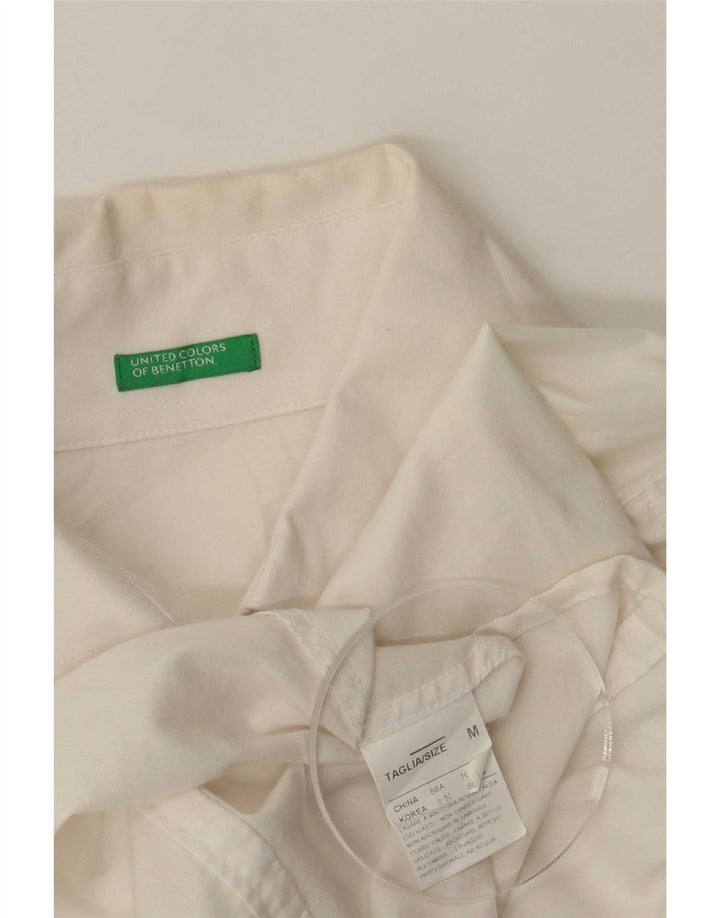 Benetton Chemise Femme UK 12 Medium Blanc
