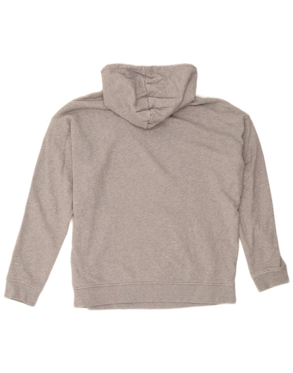Adidas Pull à capuche surdimensionné graphique pour femme UK 16 Grand coton gris