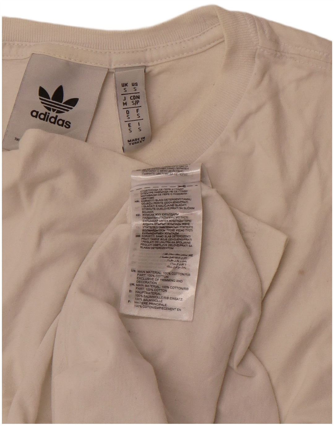 ADIDAS T-Shirt Homme Haut Petit Coton Blanc Cassé