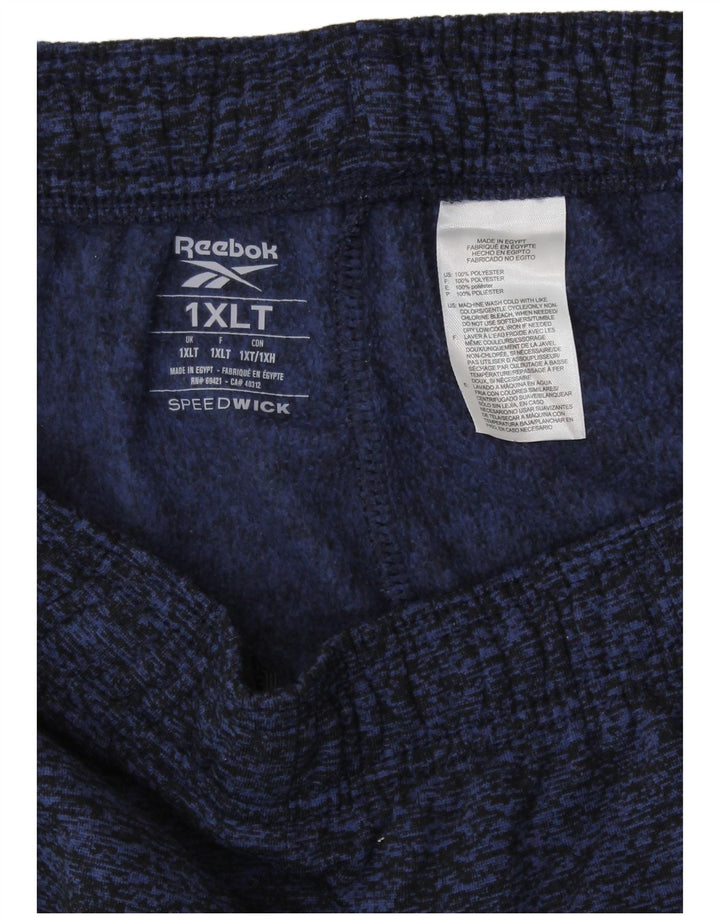 REEBOK Pantalon de Survêtement Femme UK 18 XL Bleu Marine Moucheté Polyester