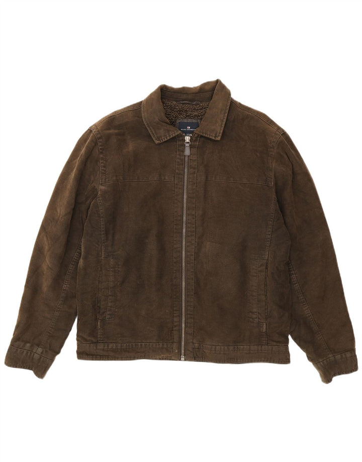 Marks & Spencer Veste Bomber Homme UK 40 Large Marron Coton
