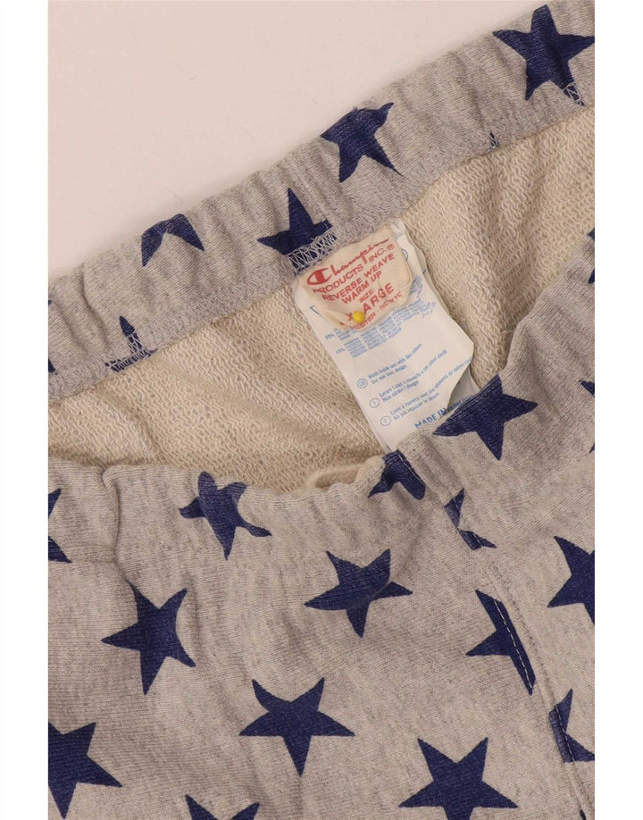 Champion Short de Sport à Motif Abstrait Homme XL Gris Coton
